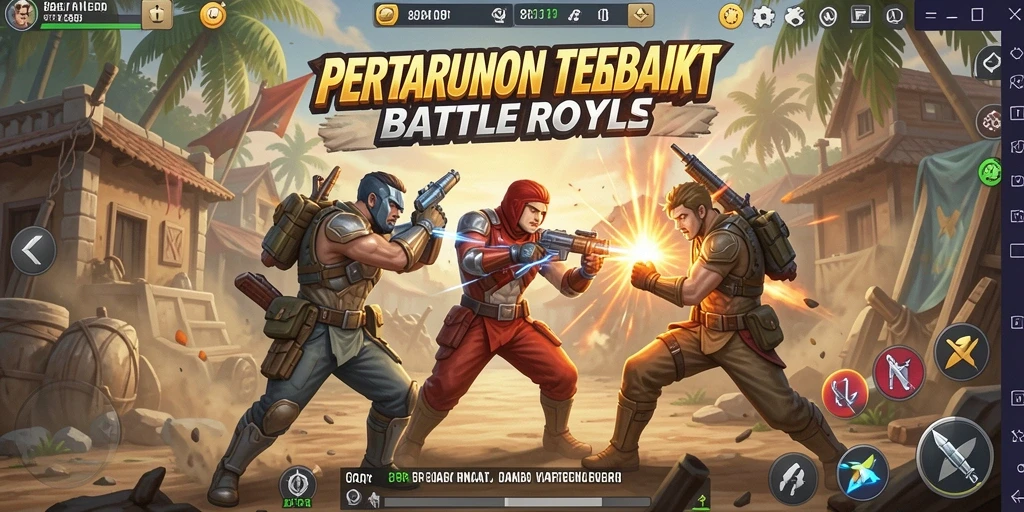 Gameplay seru dan intens dari 8QR Battle Royale.