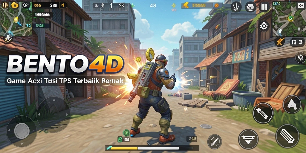Screenshot BENTO4D menampilkan aksi intens dalam pertempuran TPS.