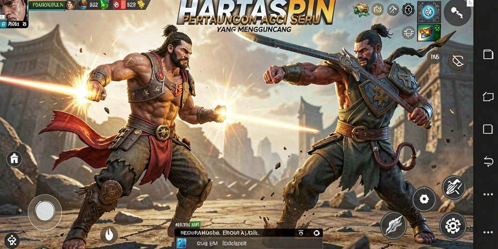 Tampilan seru dari gameplay HARTASPIN yang mendebarkan.