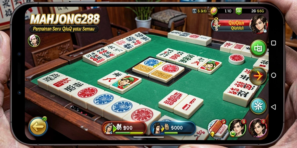 Tampilan gameplay seru dalam MAHJONG288 dengan QiuQiu.