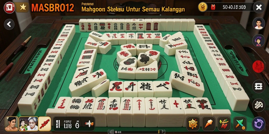 Screenshot gameplay MASBRO12 yang menampilkan tantangan Mahjong yang seru.