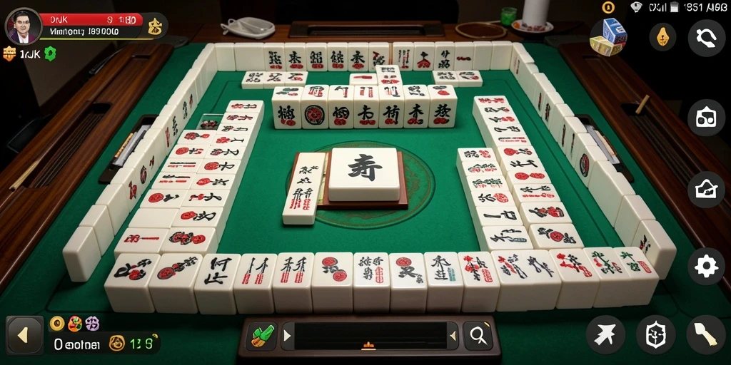 Screenshot utama OKJK menampilkan gameplay Mahjong yang menarik dan penuh warna.
