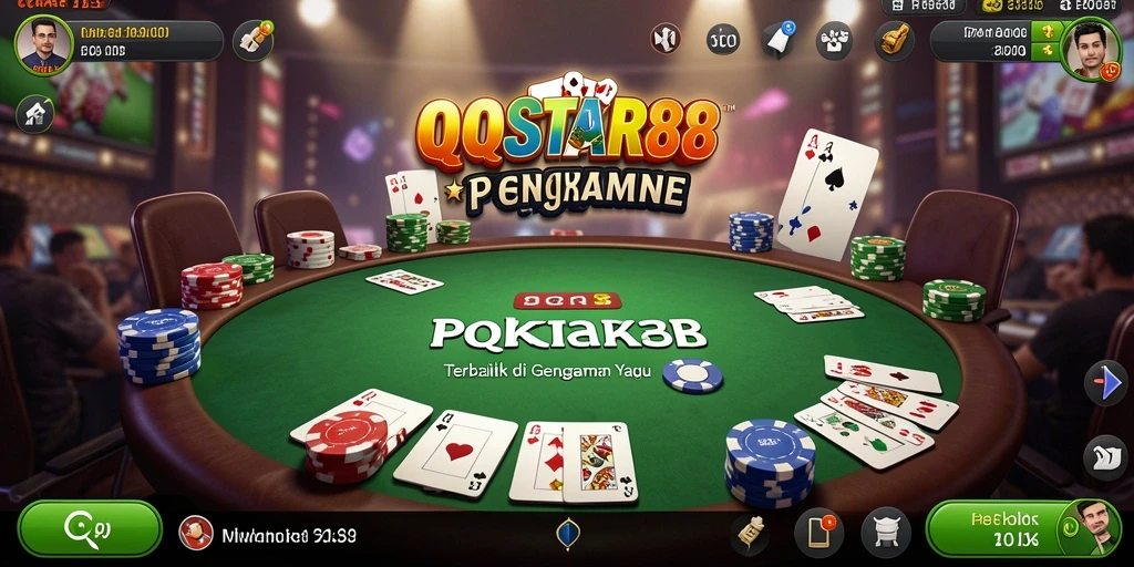Screenshot gameplay QQSTAR88 yang menampilkan aksi poker yang mendebarkan.