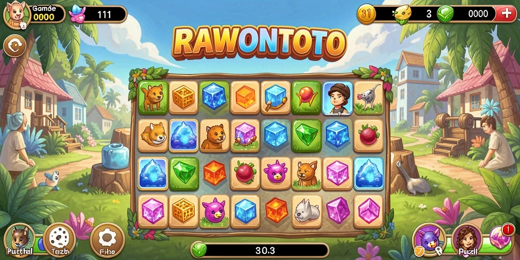 Tangkapan layar gameplay Match-3 yang menantang dan seru.