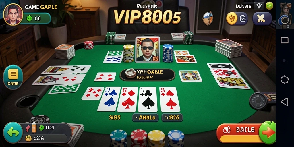 Tampilan menarik gameplay Gaple di VIP805.